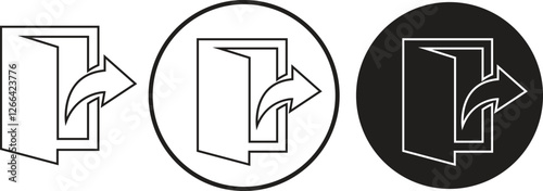 Set of exit icons in trendy outline designs. Arrow and door vectors exit symbols. Log out signs. Doorway signs elements leave emergency vectors illustration button isolated on transparent background.