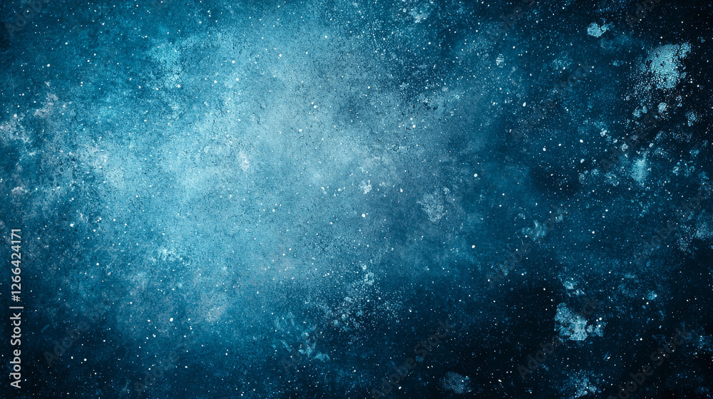 Obraz premium Cosmic dust and nebulae, a celestial canvas in deep blue hues -ai