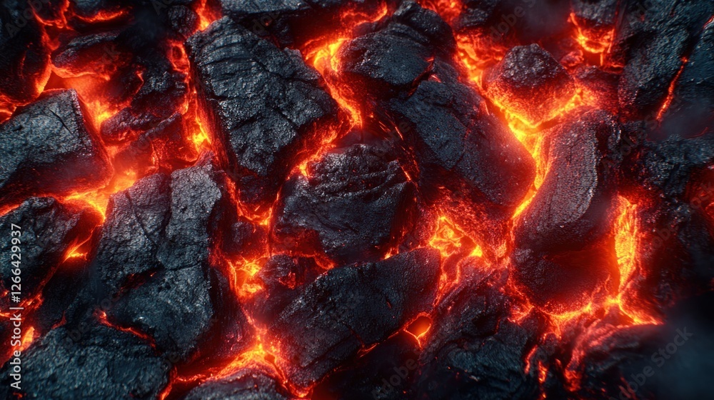Molten Lava Flowing Over Volcanic Rocks Molten Lava Flowing Over Volcanic Rocks