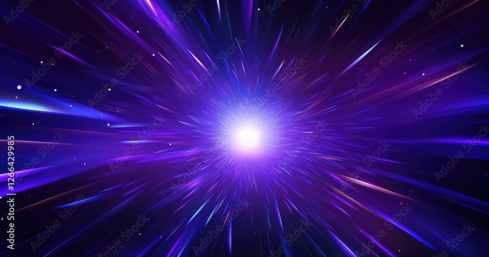 Naklejka premium Abstract black hole background with beautifull color light rays, time tunnel or wormhole effect