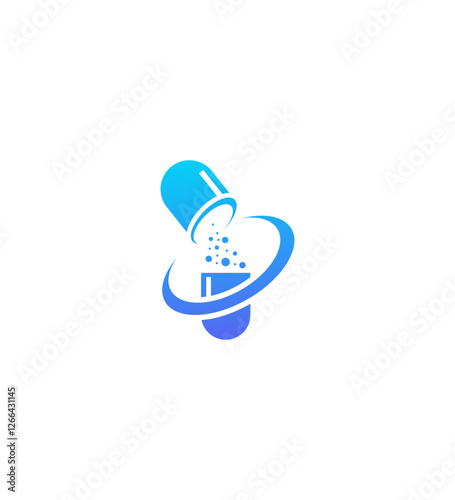 Innovative Healthcare Capsule Medicine Logo Design, Pharmacy, Pills, Release