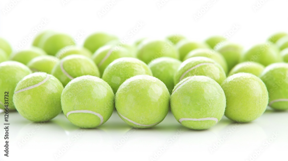 Brightly lit lime green tennis ball candies playfully arranged. AI Generated Brightly lit lime green tennis ball candies playfully arranged. AI Generated