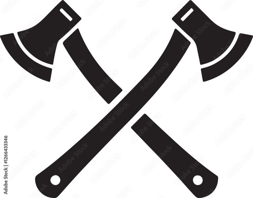two crossed axe logo silhouette icon design vector art illustration two crossed axe logo silhouette icon design vector art illustration
