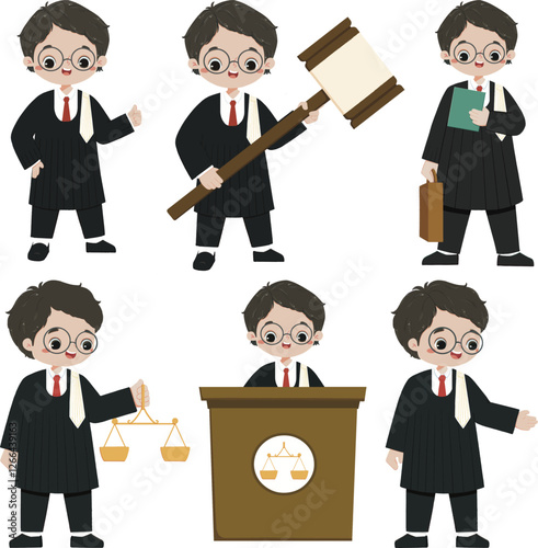 cute kid in lawyer costume