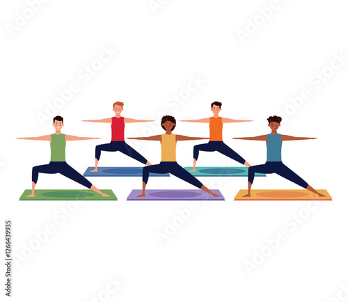 Fitness class group stretch icon