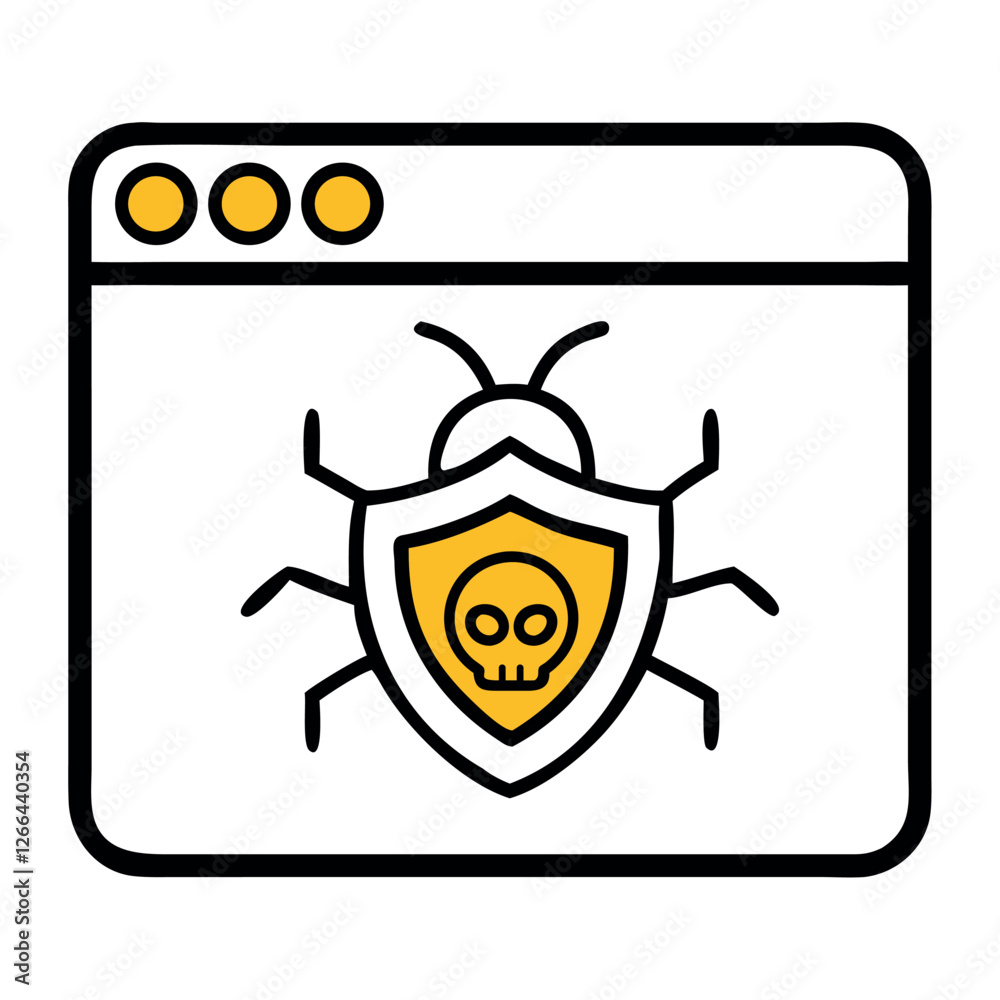 Fototapeta premium Data security malware browser icon