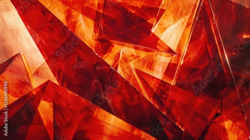 abstract image with red and orange colors using harsh lines and sharp shapes representing anger, Style Abstract, Colors red, orange, Composition off center, Details sharp lines, angular shapes