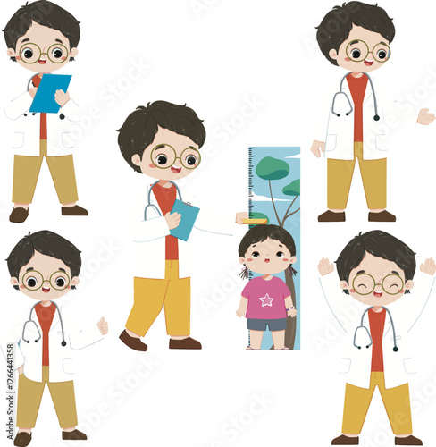 cute kid in pediatrician costume