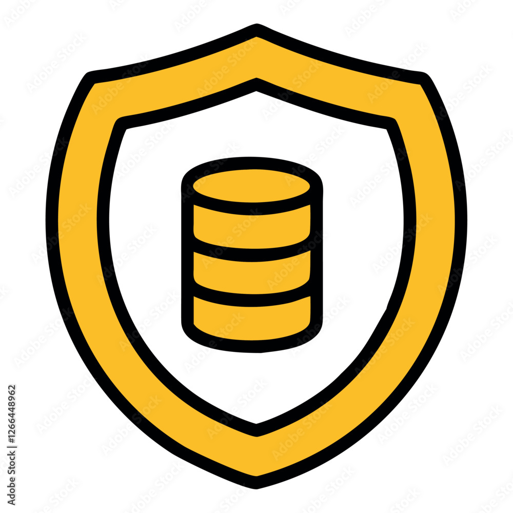 Data security database shield icon Data security database shield icon