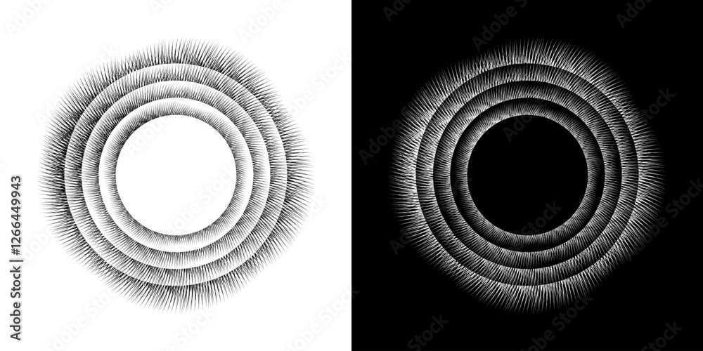 Dynamic abstract spiral sound wave rhythm lines. Circular spiral sound wave rhythm of lines. Circular futuristic abstract lines, black and white background.
Dynamic abstract spiral sound wave rhythm lines. Circular spiral sound wave rhythm of lines. Circular futuristic abstract lines, black and white background.