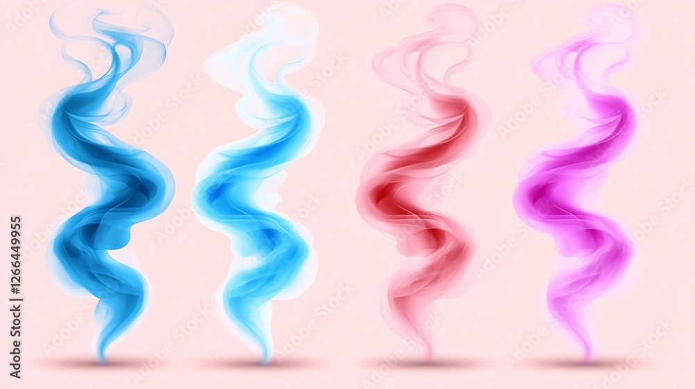 Abstract swirling pastel smoke elegantly arranged. AI Generated