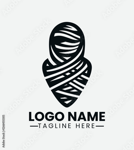 Mummy Logo Design, Egyptian Mummy Logo, Horror Mummy Logo