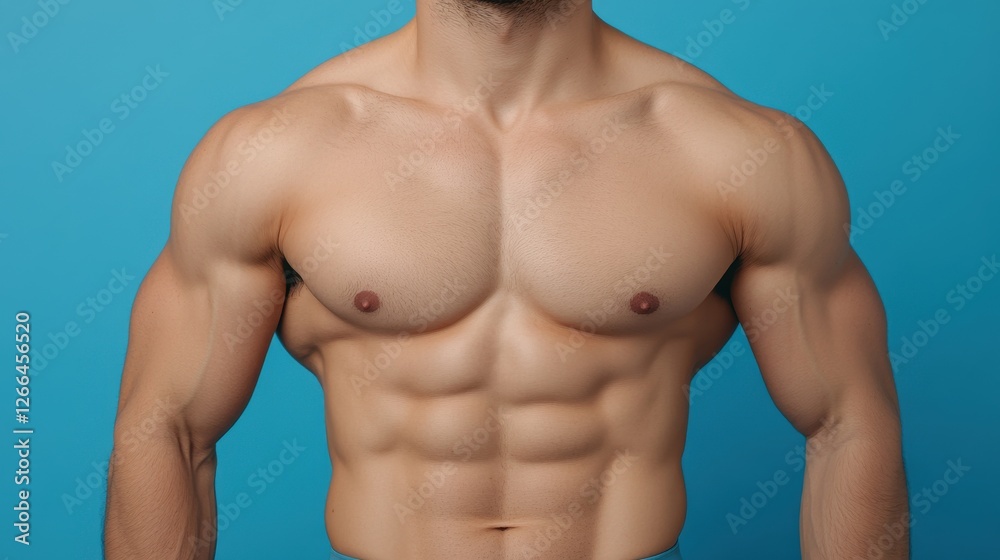 Fototapeta premium Defined Abdominal Muscles Under Perfect Lighting for Fitness Motivation and Concept Inspiration Close-Up Shot