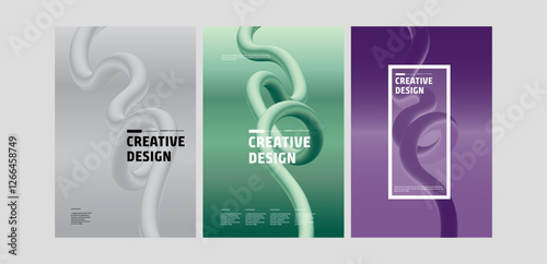 Abstract Creative Design Posters Modern Gradient, Swirling Lines