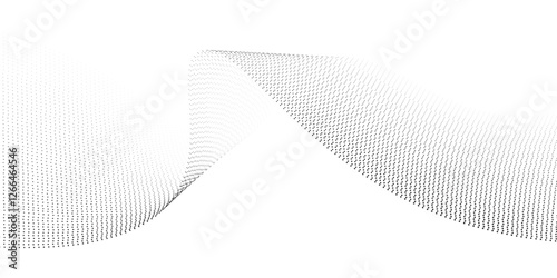 Optical spotted texture. Monochrome wavy half tone effect. Abstract background with dots. Halftone dot pattern. Black white banner. Futuristic pop art print. Vector illustration.