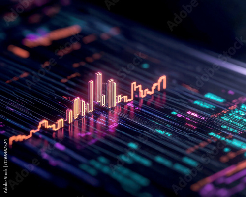 Wallpaper Mural Futuristic financial chart showcasing data trends and analysis. Torontodigital.ca