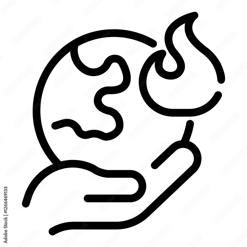 Obraz premium global warming Line Icon