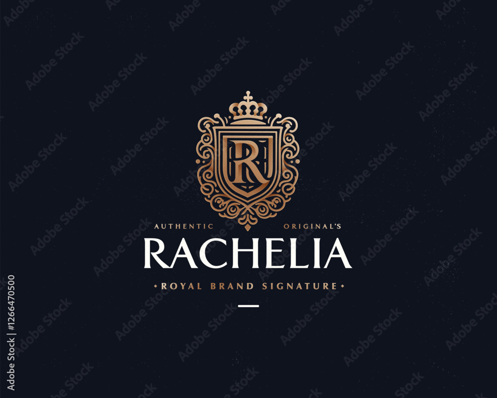 Obraz premium Luxury classic calligraphy monogram letter inital R logo template for business company