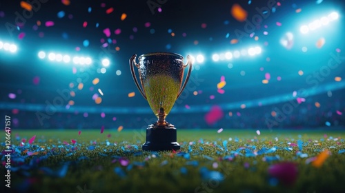 Trophy Celebration Stadium Confetti Victory Award