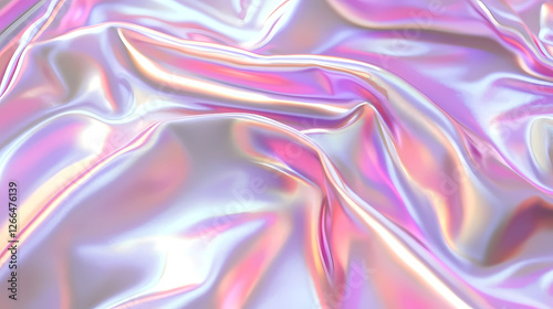 Wallpaper Mural Abstract holographic iridescent fabric texture background with pastel pink color and soft folds Torontodigital.ca