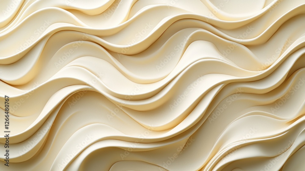 Obraz premium Abstract cream waves, studio shot, soft light, smooth surface
