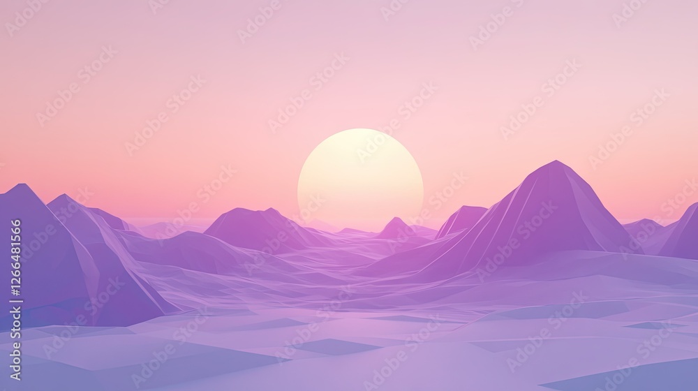 Fototapeta premium A futuristic low-poly background with soft purple gradients, perfect for tech and digital themes.