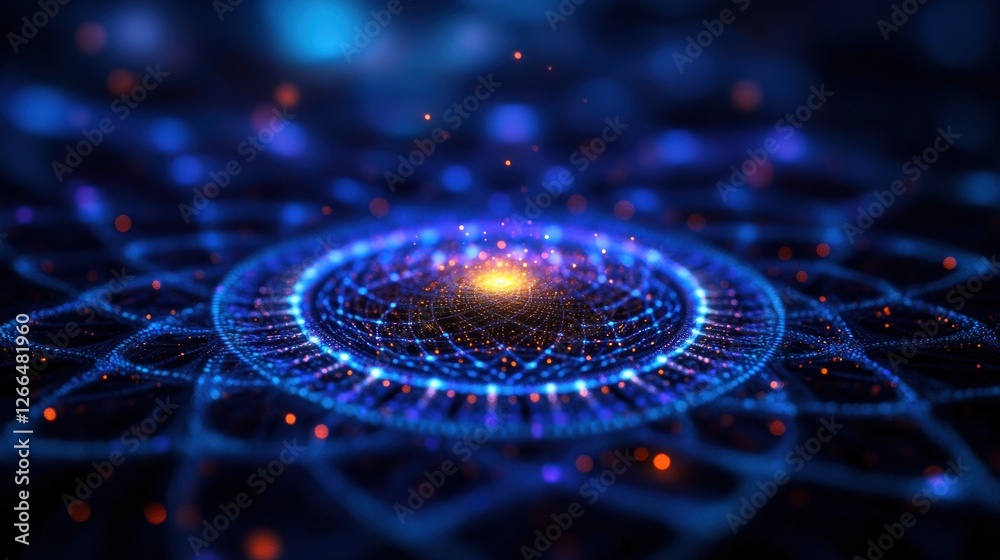 Glowing Mandala, digital art, abstract background, cosmic energy, website design Glowing Mandala, digital art, abstract background, cosmic energy, website design