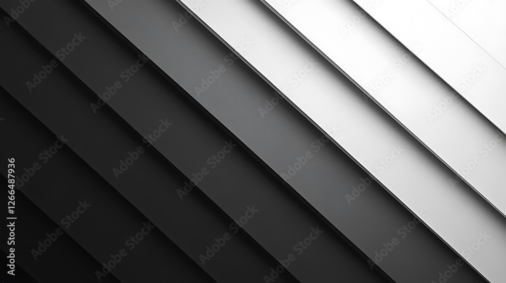 Fototapeta premium A striking abstract background featuring a gradient of black and white diagonal stripes. The contrast enhances the visual appeal, making it perfect for modern design projects.