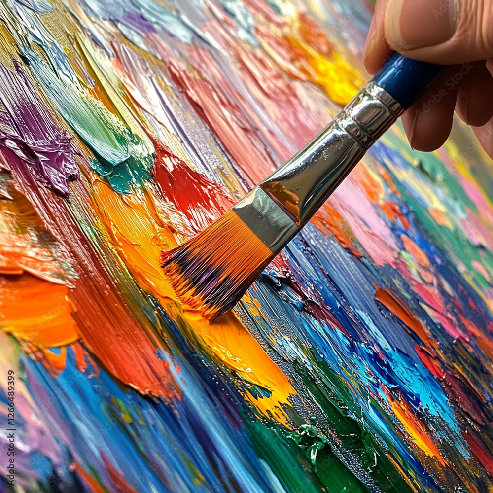 Creating vibrant colors on canvas using generative AI techniques in an artistic studio environment. Generative AI Creating vibrant colors on canvas using generative AI techniques in an artistic studio environment. Generative AI