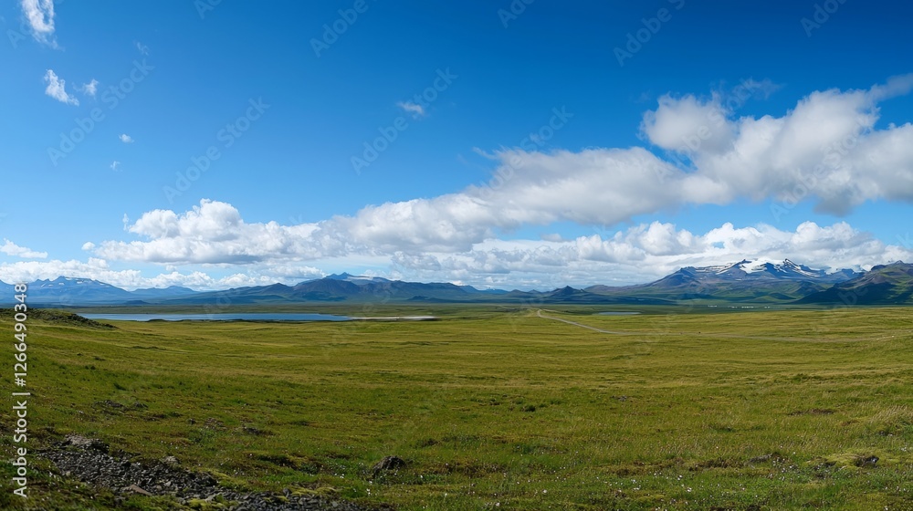 Panoramic view of a road cutting through the East Fjords of Iceland, blending mountains, ocean, and endless beauty. Panoramic view of a road cutting through the East Fjords of Iceland, blending mountains, ocean, and endless beauty.