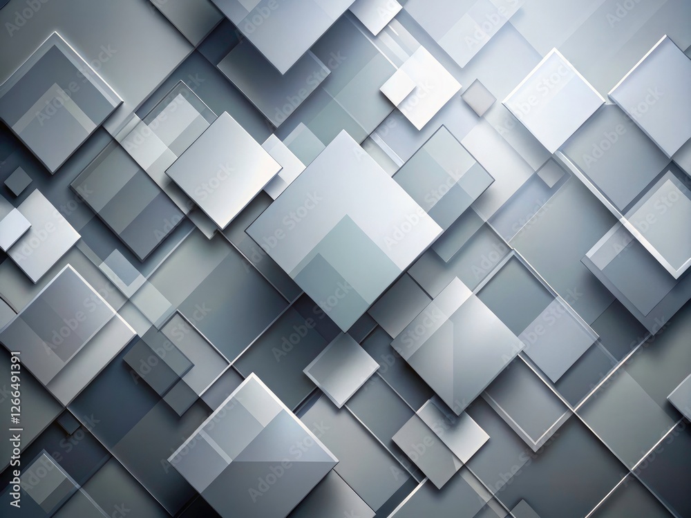 Obraz premium Geometric grayscale squares overlap, forming a stylish, modern abstract background with a contemporary feel.