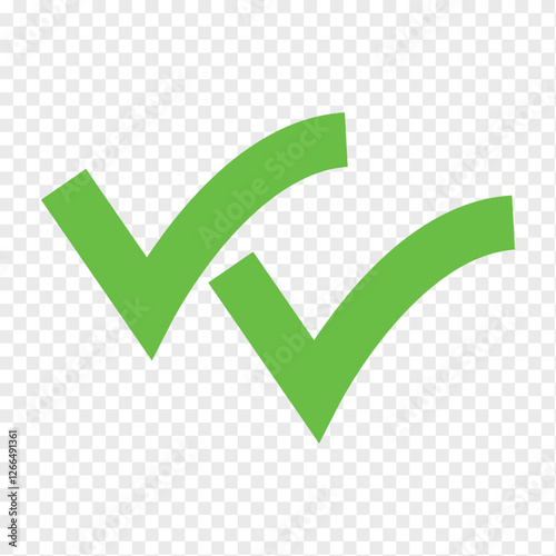 double tick icon set. check mark and tick mark icon, accept button icon set. vector illustration.