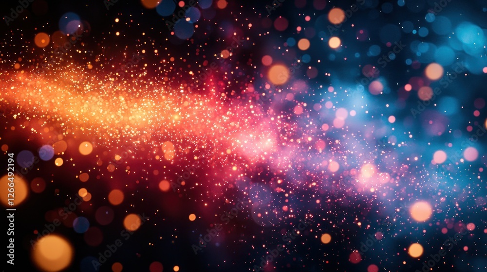 Fototapeta premium Abstract colorful bokeh lights background for festive designs