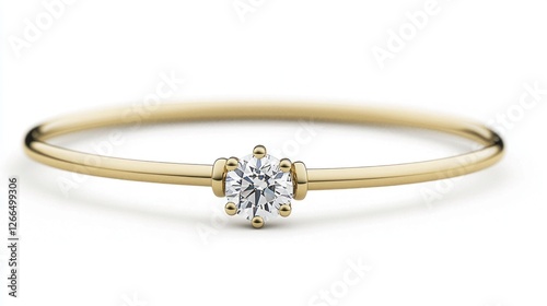 Wallpaper Mural Elegant gold band ring with a single diamond, studio shot Torontodigital.ca