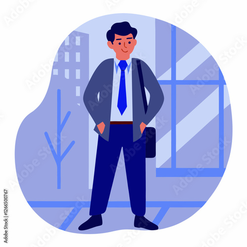 Businessman standing confidently in urban background