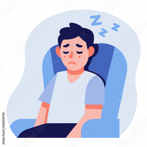 Sleepy man sitting in a chair
