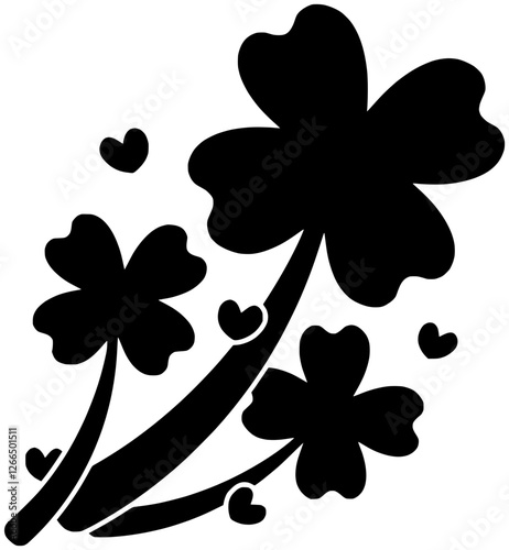 shamrock illustration ireland silhouette patrick logo holiday icon clover outline irish leaf luck saint hat lucky march happy leprechaun shape for vector graphic background