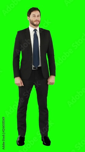 Standing businessman looking arond photo