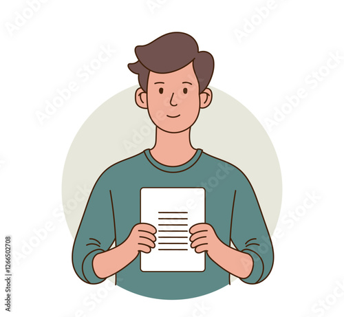 a student holding an application.