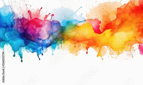 Bright paint splash, color explosion background with vibrant colors. Artwork for design