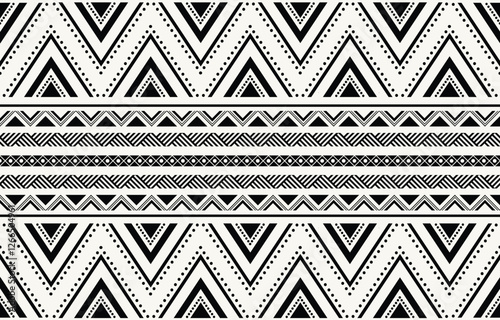 
Ethnic tribal african black and white stripe background. Seamless tribal pattern, folk embroidery, tradition geometric African ornament. Traditional design for fabric, textile, print, rug, paper