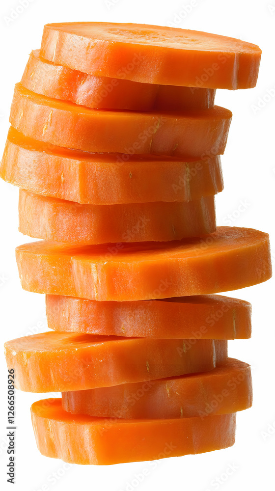 Sliced carrots, isolated, food, healthy, cooking Sliced carrots, isolated, food, healthy, cooking