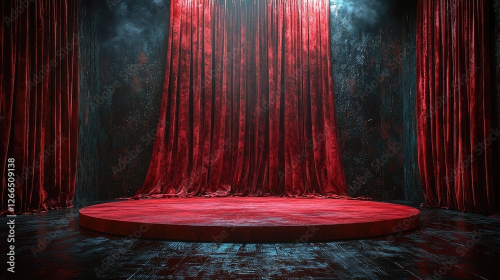 custom made wallpaper toronto digitalA dramatic red velvet stage set with curtains and spotlight in a theatrical environment