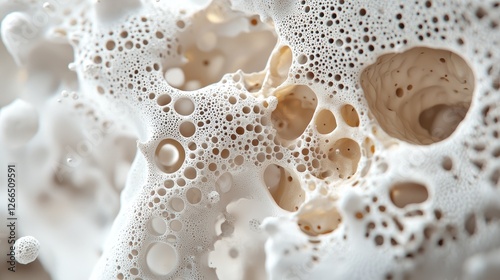 Abstract foam texture, bubbles, light beige.  Possible use background, graphic design photo