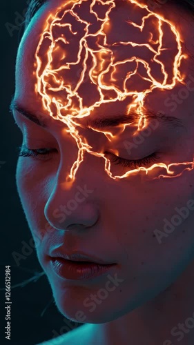 human head with brain