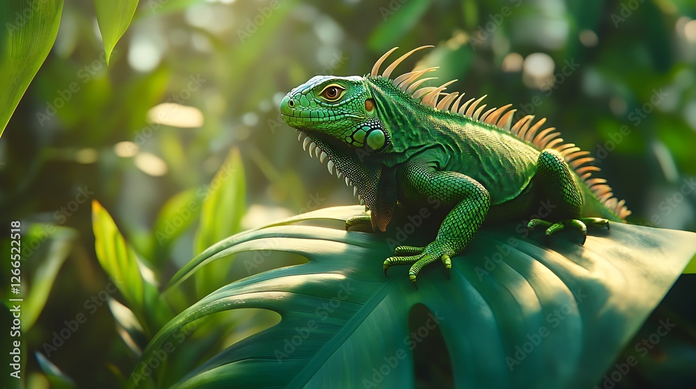 green iguana on a branch green iguana on a branch