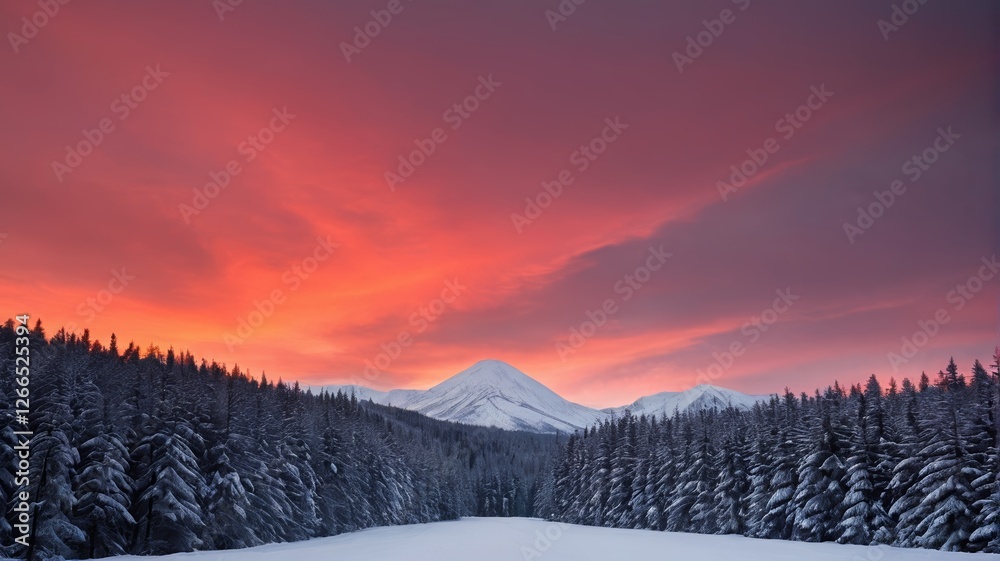 Fototapeta premium skiers are skiing down a snowy slope in front of a mountain