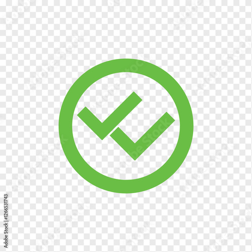 double tick icon set. check mark and tick mark icon, accept button icon set. vector illustration.