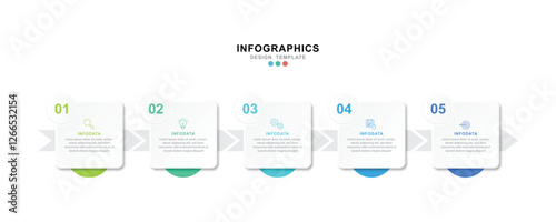 Vector Infographic label design template with icons and 5 options or steps. for your business data. Vector Illustration.