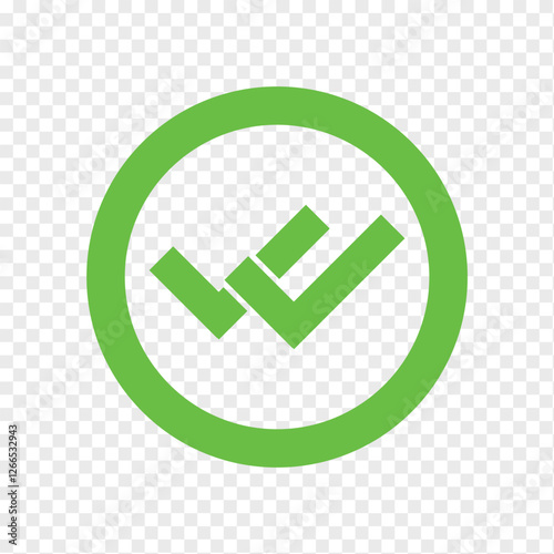 double tick icon set. check mark and tick mark icon, accept button icon set. vector illustration.